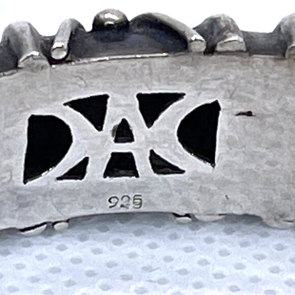 925 Sterling Silver Deborah Armstrong Hollow Dome Cuff Statement Bracelet VTG - Picture 5 of 16